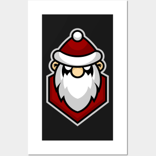 Illustration santa mascot design Posters and Art